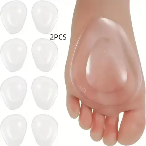 Gel Forefoot Pads for High Heels, Soft Silicone Triangular Forefoot Cushions, Shock-Absorbing Reusable Anti-Slip Pads, Comfortable Foot Support, Silicone Metatarsal Pads