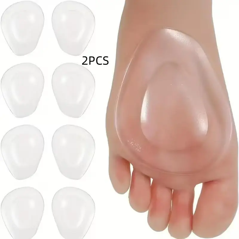 Gel Forefoot Pads for High Heels, Soft Silicone Triangular Forefoot Cushions, Shock-Absorbing Reusable Anti-Slip Pads, Comfortable Foot Support, Silicone Metatarsal Pads