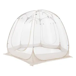 3x2.05m Clear PVC Bubble Tent with Fiberglass Poles for Outdoor Camping Picnic Beach Photography Travel Essentials