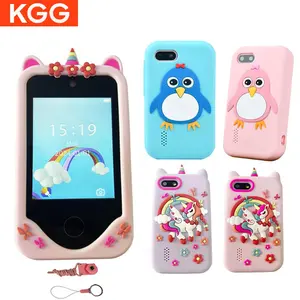 KGG Cute Cartoon Unicorn Design Smart Phone Toy, Funny Learning Education Tool, Music Game Player, Alarm Clock Calculator Flashlight Dual Camera Smart Phone Toy
