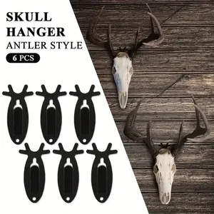 6pcs European Deer Antler Style Mount Skull Wall Hanger,Hook Deer Antelope Antler Mount Bracket Organiser,6pcs Black Utility Hooks #springtok