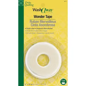Wash-A-Way Wonder Tape Double-Sided 1/4" x 25-Yards 1 Roll White