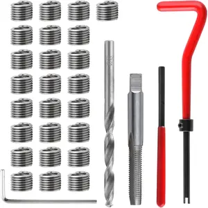 30Piece x 1.0mm Thread Repair Kit, Drill Thread Repair Kit, Metric Bolt Thread Repair Insert Kit Portable Rethreading Tool Kit, Compatible Hand Tool Set for Auto Repairing