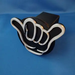 Shaka Hang Loose Hitch Cover for Pick Up Truck Receiver - Protect Your Hitch The Hang Loose Hitch Cover features a fun and playful "Shaka" design, perfect for those who love to hit the road and adventure with a carefree spirit.