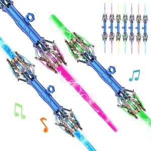 Wielding a Powerful Sound Effects Lightsaber, Glowing sword boy toys, Double Headed Telescopic Lightsaber (7 Colors LED Light ) , Cool Gift For Boy And Girl