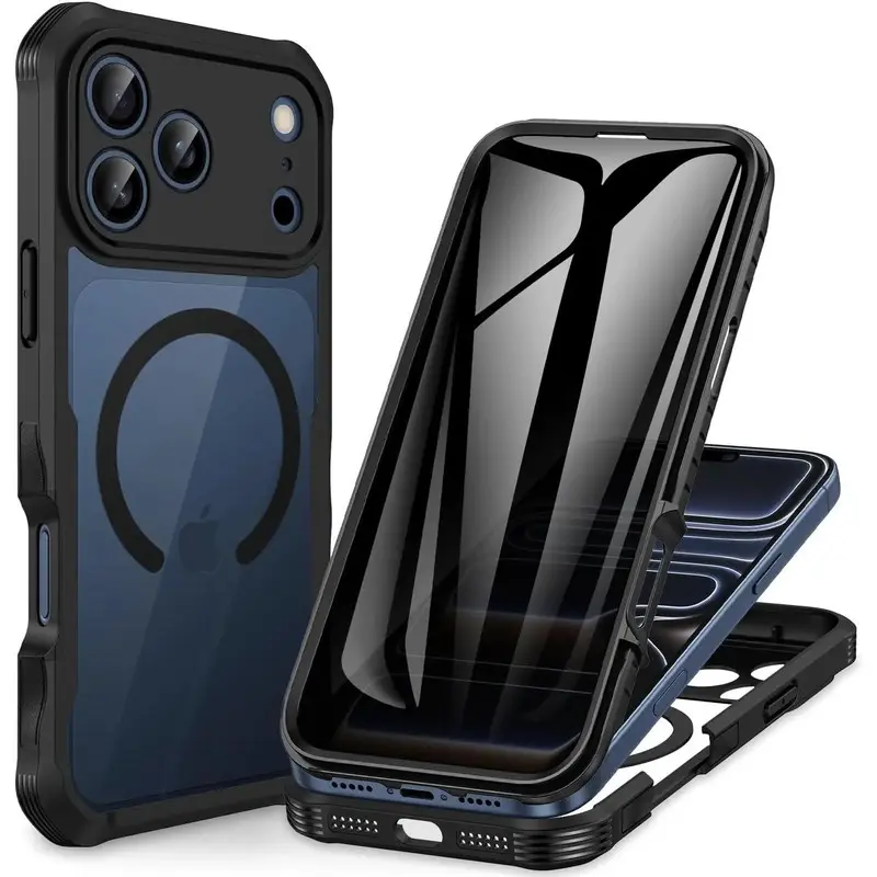 Compatible with iPhone 17 Pro Max/ 16/15/14/13 TPU frame three-in-one transparent phone case-hn227-6