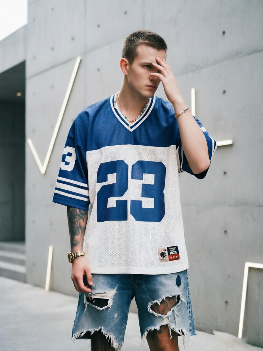 Men’s summer casual sporty short-sleeve T-shirt (short sleeves only), with numbers and letters print; suitable for going out, outdoor sports, running, fitness, and shopping.Summervibes