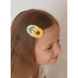 Crochet Trim Snap Hair Clips, Hair barrettes for kids