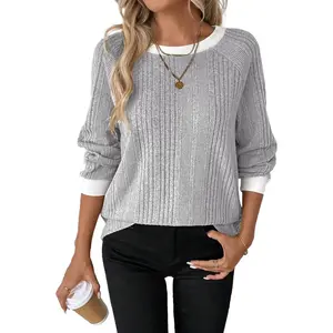Long Sleeve Shirts for Women Crewneck Tunic Tops Business Casual Pullover Sweaters Trendy Fall Fashion Clothes 2025