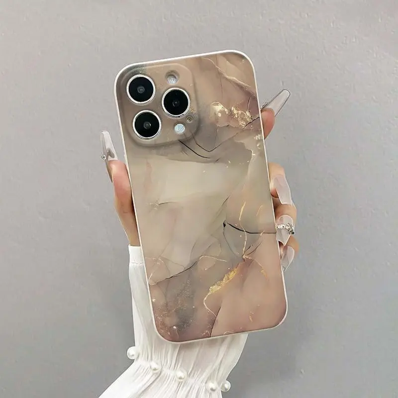 Marble Pattern Phone Case, TPU Smartphone Casing, Anti-drop Durable Cellphone Protective Case, Total Protective Shockproof Smartphone Mobile Phone Cover for iPhone Accessories