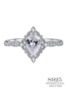 925 Sterling Silver Vintage Pattern Ring, Eye-Catching Date Jewelry, Luxurious Palace Style Unique Finger Ring, Fashion Accessory, Wedding Ring