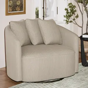 Beautiful Drew Accent Chair by Drew Barrymore, Fawn Cord