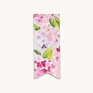 Magnetic Flag-Shape Blush Hydrangea Print Page Marker, Book Accessories, Bookmarks for Books, Office Stationery & Supplies