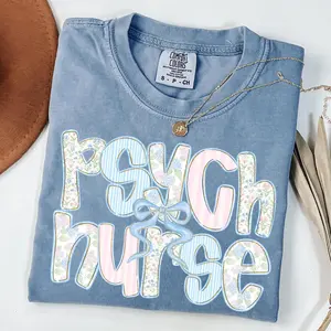 Psych Nurse Shirt, Coquette Psychiatric Nurse Shirt, Psych Nurse Gift, Comfort Colors Psych Nurse Tshirt, Gift for School Psych Nurse