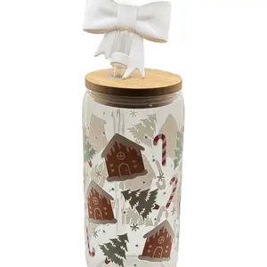 Gingerbread House 16oz Drinking Glass - Perfect for Festive Parties - Drinkware