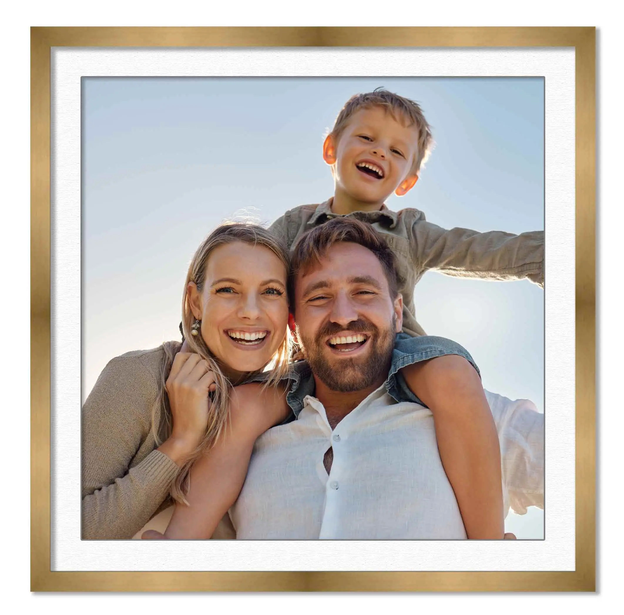 10x10 Frame with Mat - Bronze 13x13 Frame Wood Made to Display Print or Poster Measuring 10 x 10 Inches with White Photo Mat