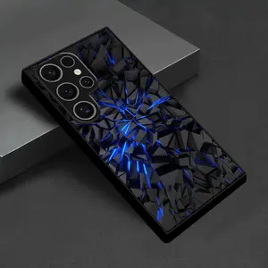 Black Bat Pattern Tempered Glass Phone Case for Samsung for galaxy S25/S24Plus/S23Ultra/S22/Fe Simple Creative Advanced Internet Celebrity Couple Style Cute High-Value Protective Case 15 Models Available