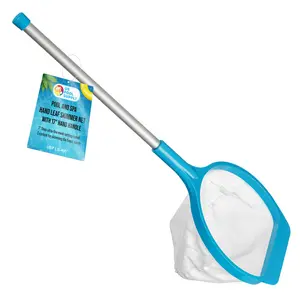 Spa, Hot Tub, Pond, Pool Hand Leaf Skimmer Net, 27" Long with Pole - Deep Ultra Fine Mesh Netting, Handheld Cleaning Finest Debris