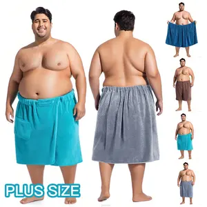 Men's Extra-Large Size Adjustable Bath Towel Available in Over 4 Colors Fits Sizes M-XXXL Weighs 380 Grams Highly Absorbent Ideal for Fitness Sauna Beach and Shower Use Machine Washable Solid Color with Modern Design Mbto06-Grey