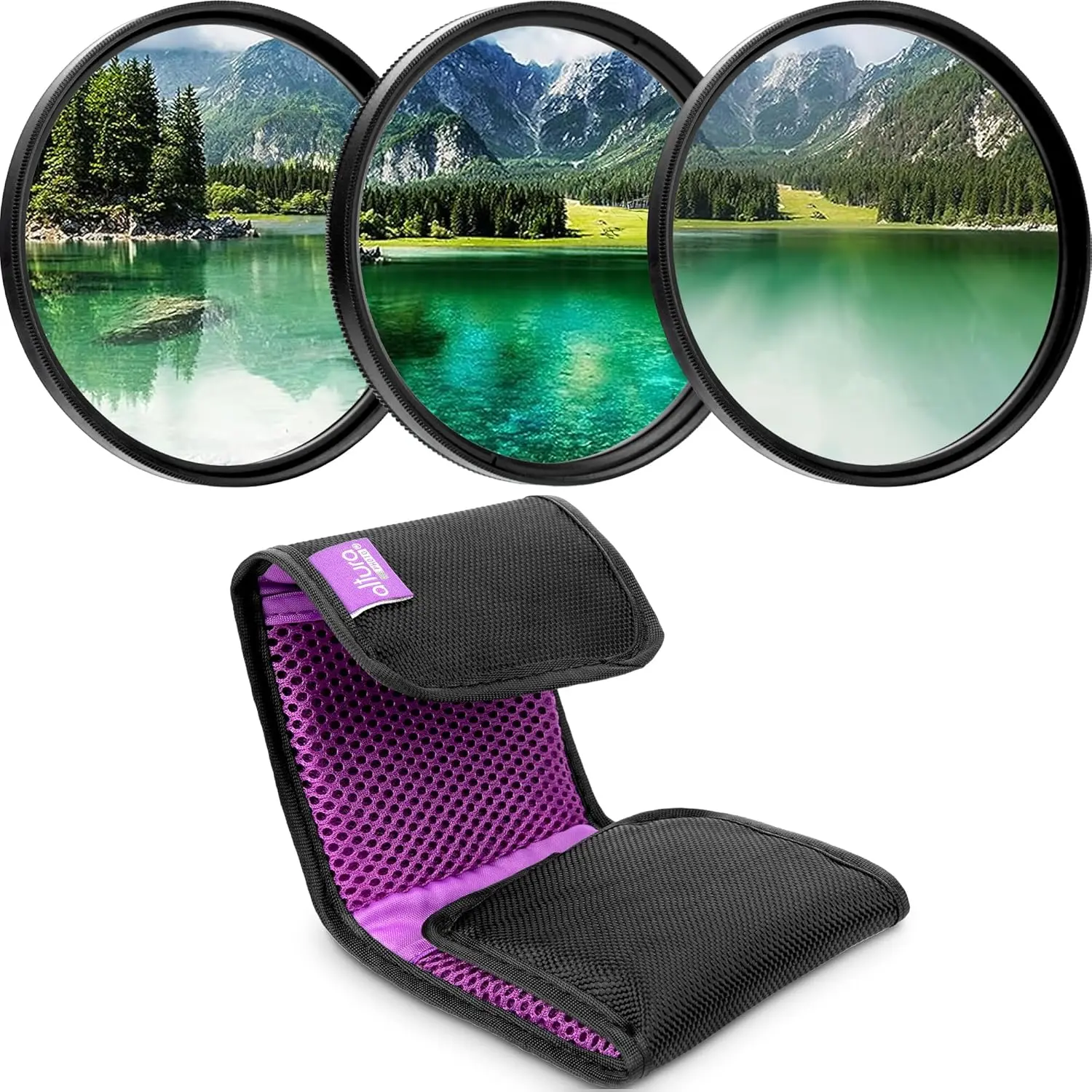 55mm Lens Filter Kit - Multi-Coated UV Protector, CPL Polarizing and ND Neutral Density Filters + Case for Camera Accessories & Lenses