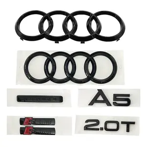 Audi A5 2010-2019 Abs Car Emblems, Precision Engraved, Uniform Color, Durable Front & Rear Adhesive, 1/2/7pcs Set