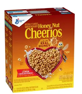 Honey Nut Cheerios Breakfast Cereal 48 oz Naturally Flavored with Real Honey Gluten Free Instant Food Sweet Start to Your Day