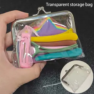 6pcs Stylish Clear Coin Purse Set with Lock – Perfect Organizer for Travelers & Daily Essentials, Travel Organization Pouch, Travel Organizer Bag