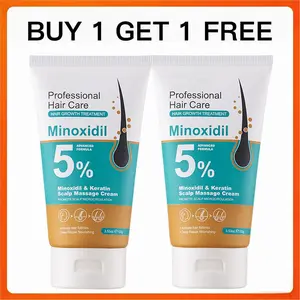 [BUY 1 GET 1 FREE]5% Minoxidil Scalp Massage Cream Hair Growth Treatment for Men Women with Keratin & Ginger Extact Prevents Hair Loss Repairs Follicles Promotes Fast Regrowth Strengthens Roots Buy 1 Get 1 Free