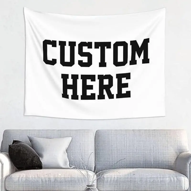 Custom  Tapestry Upload Images Banners and Signs Christmas Custom Tapestry birthday gift Wedding Funny Backdrop 3x5 Ft Tapestries, Halloween,White,Dormitory