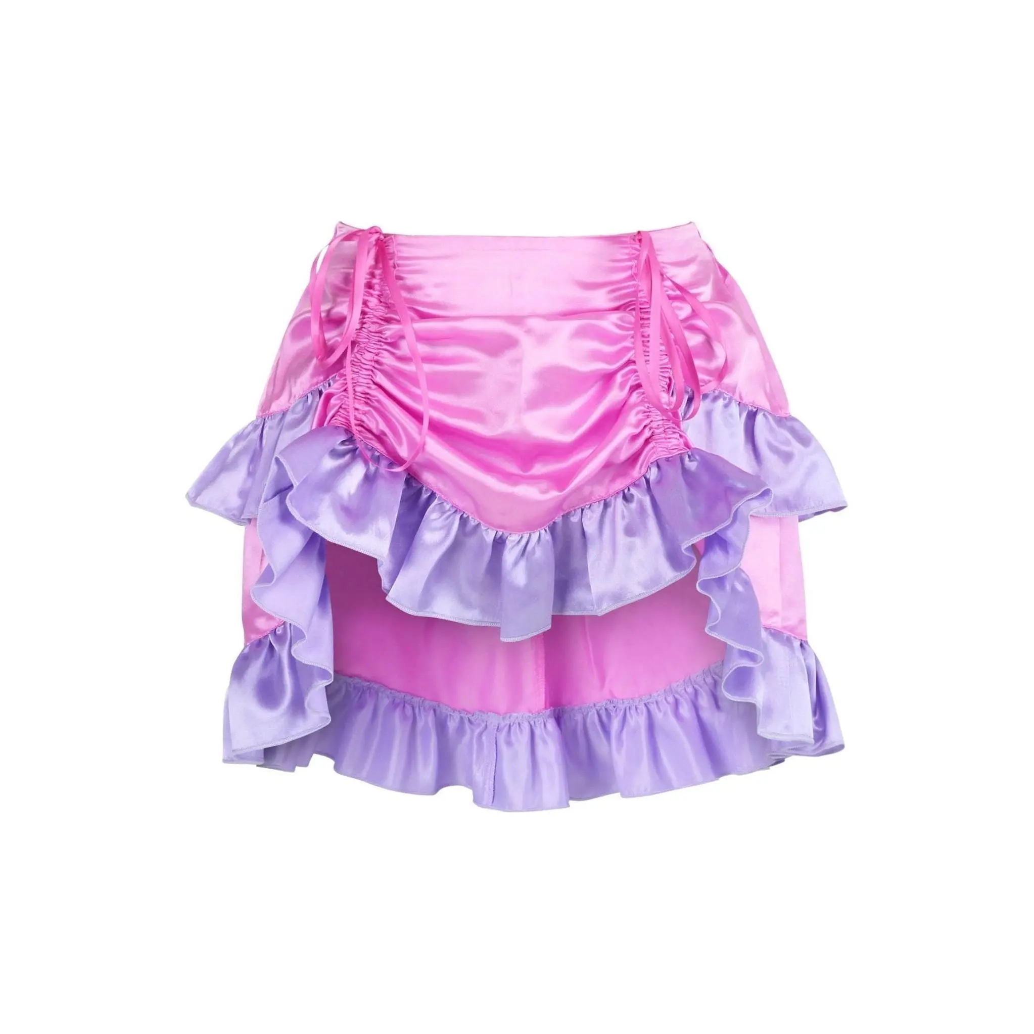 Pink/Purple Satin Ruched Bustle Skirt Pink/Purple Satin Ruched Bustle Skirt
