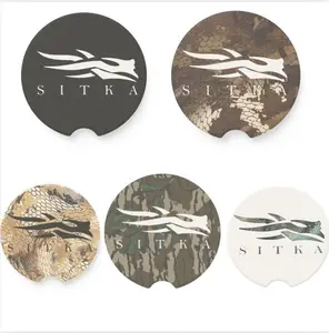 S1tka Oldschool Camo Soapstone Cup Holder Coasters - Vehicle decor, Car Accessories, Perfect Gift