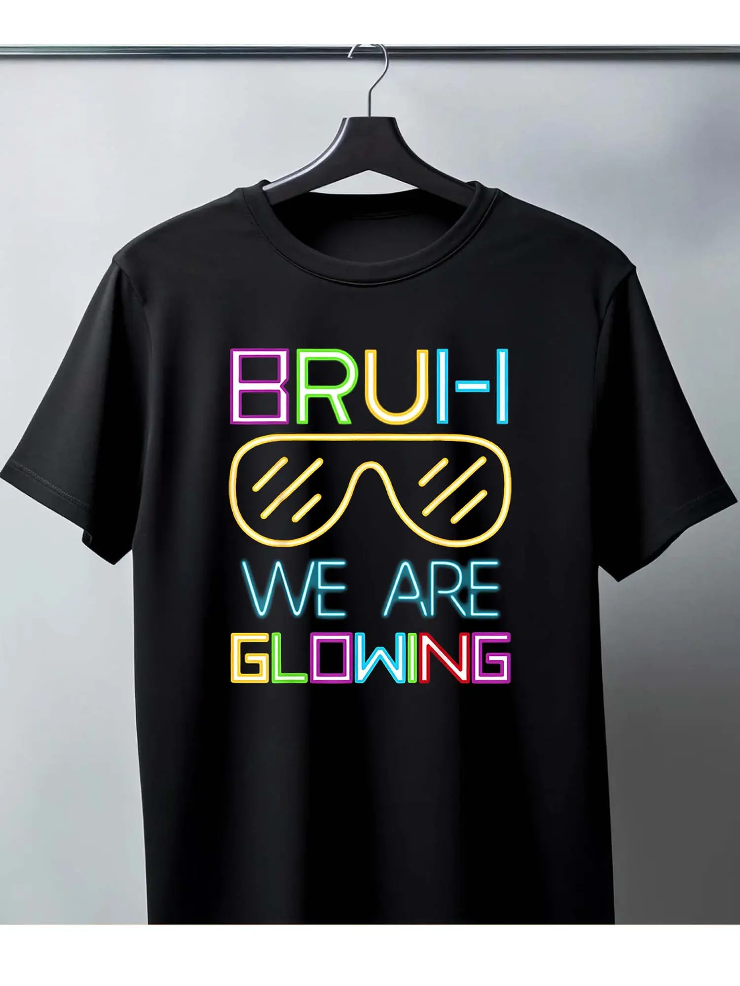 Men's Black Pure - Cotton T - shirt_ _Bruh We Are unisex soft cotton short sleeve t shirt, vintage graphic casual tee for men women teens, perfect birthday holiday gift for camping travel gym daily street  wear