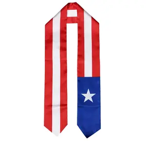 Puerto Rico Flag Graduation Stole, Sash, Puerto Rican, Scarf, Gift, Students, High Quality, High School, College, Scarves, Adults, Men and Women, Satin