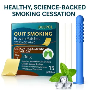 Scientific Smoking Cessation Kit — Bulpol Patches + Natural Chew Sticks |  Help Quit Vaping and Quit Smoking Naturally  |  Dual Craving Relief | Vegan