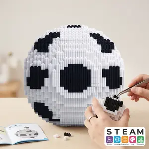 LELETOYS STEAM Education Classic Black & White Soccer Ball Building Blocks (2050 PCS) - Safe Eco-Friendly Material, Cultivates Kids' Hands-On Ability, Ideal for DIY Desktop Decor