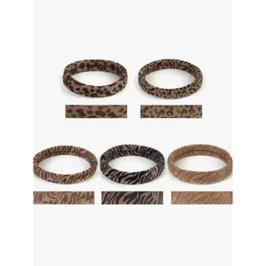 SleekHush Leopard Pattern Hair Tie, Soft Elastic Hair Tie for Women & Girls, Suitable for Thick Hair, Ponytail Holder, Elastic Hair Accessory