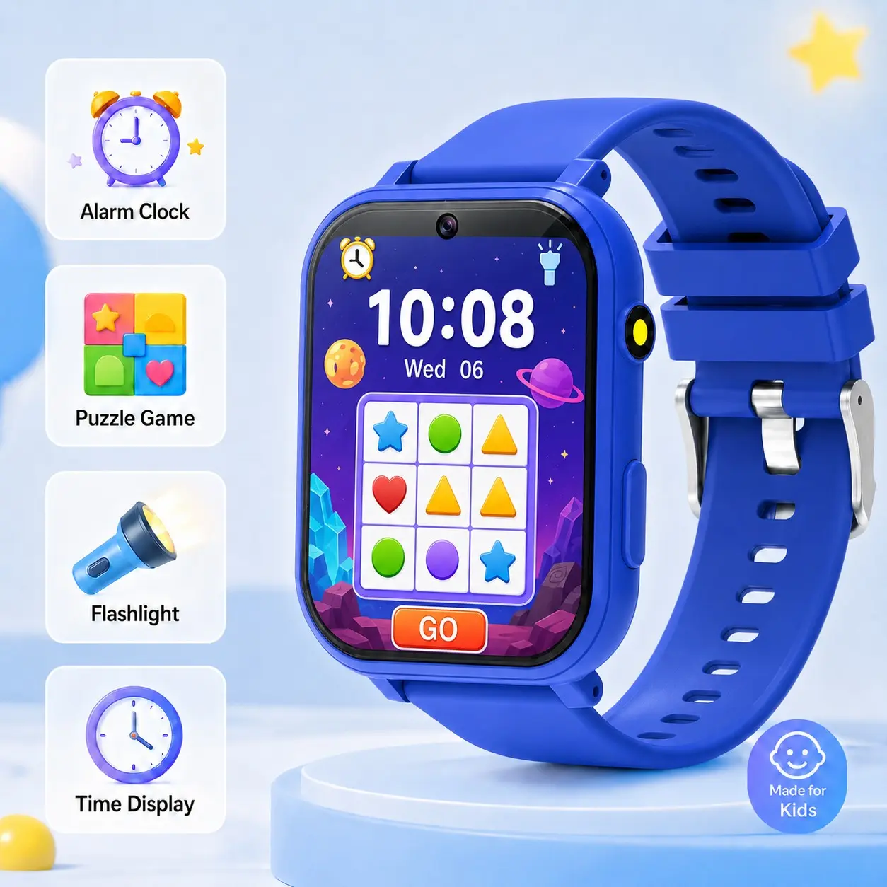 2026 Trendy Kids Smartwatch, multi function watch, Fun Games, Photo, Flashlight, Alarm Features, Ideal Christmas Gift, Wearable Tech, Rechargeable Smartwatch