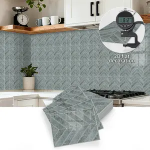 Herringbone Patchwork Wall Tiles, Universal Design, Durable & Easy Install, Perfect for Kitchen/bathroom/living Room Decor