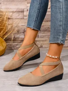 Lightweight Breathable Work Shoes for Women, Soft Rubber Sole Casual Sneakers, Elegant Fashion Design, Slip-On Lazy Shoes, Low Heel Loafers, Flats, Walking Shoes