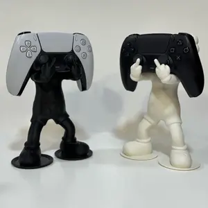 2-Pack 3D Printed Game Console Controller Stands, 8in Tall Black & White Modern Figurines & Miniatures, Home Decor Display Art