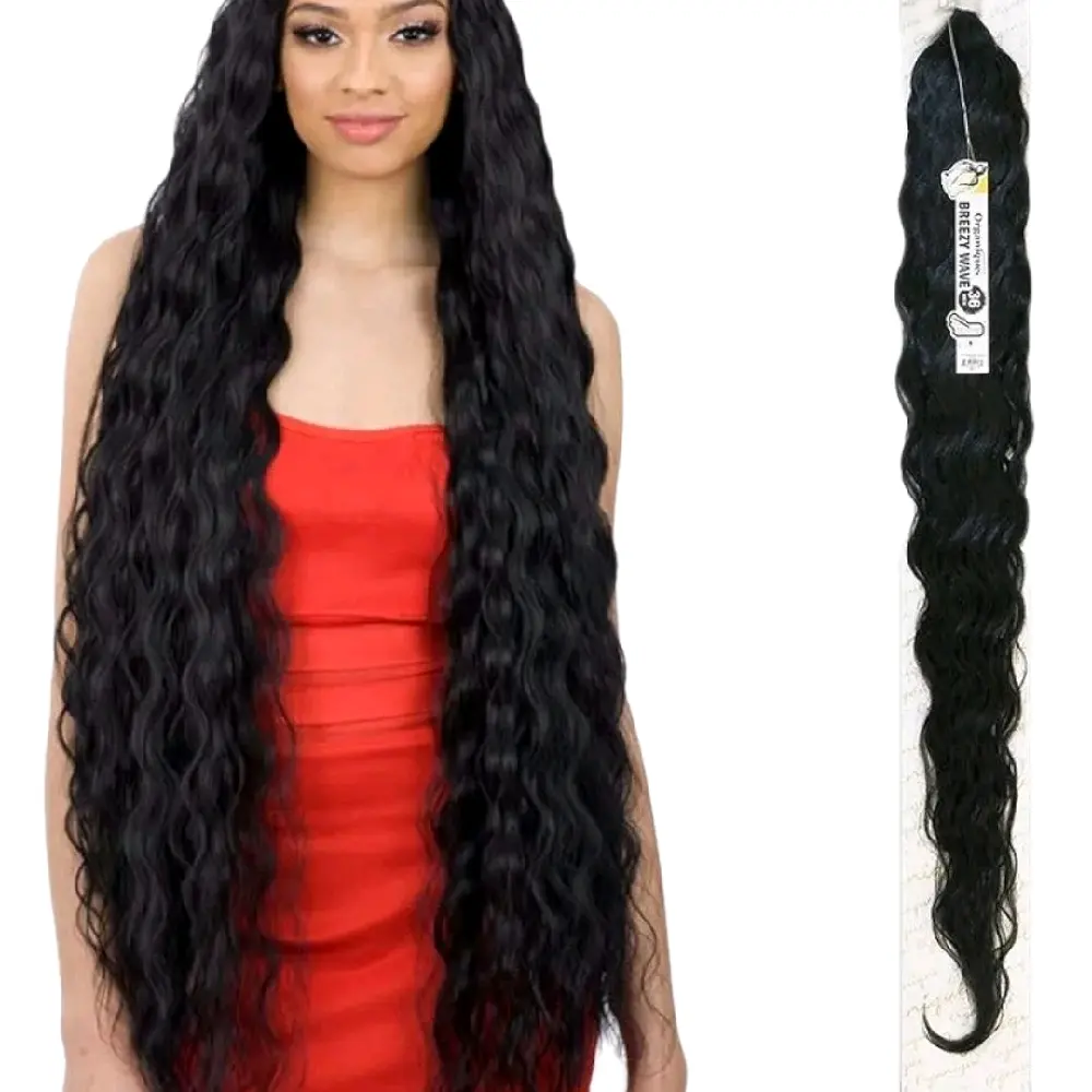 Organique Breezy Wave 30 Inch Color 1B Colorful Wavy Hair, Lightweight and Versatile Style