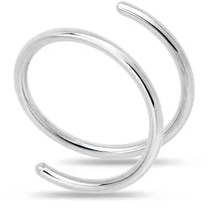 Double Hoop Nose 925 Sterling Silver Spiral Nose Ring (Select Your Size) Minimalist Stainless