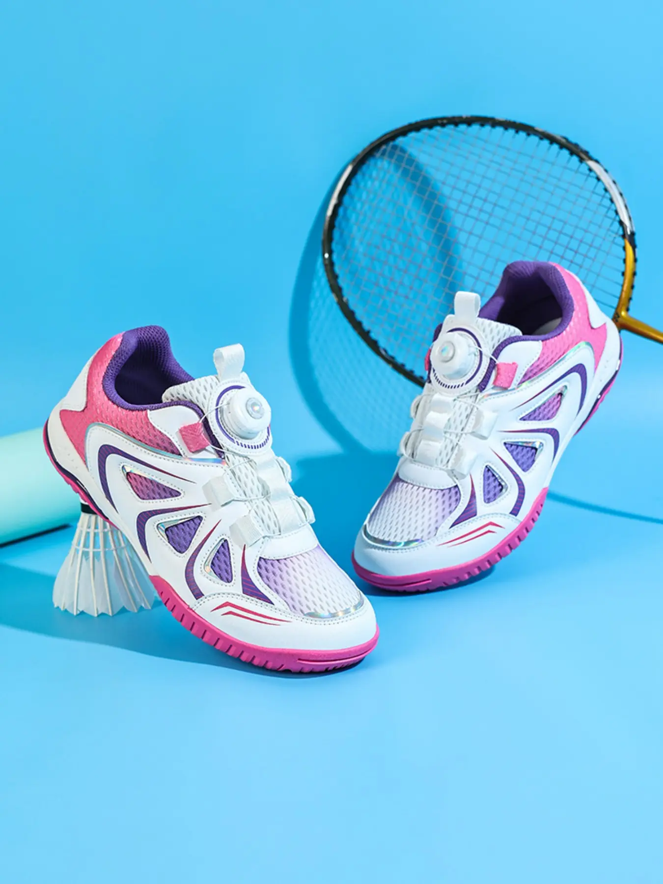 Unisex Wide-Width Badminton Shoes, Comfortable Sports Shoes, Shock Absorption Design, Durable and Cozy, Indoor/outdoor, Fashionable Sport Style
