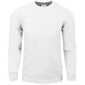 3 Pack Shaka Wear Men's Max Heavyweight Cotton Long Sleeve Crew Neck T-Shirt - White - Small