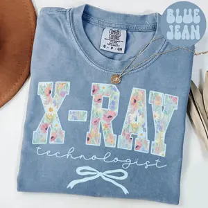 Comfort Colors Xray Technologist Shirt, Wildflower Radiology T-shirt, Rad Graduation Gifts, Radiologic Tech Tee Cute Department Short Sleeve