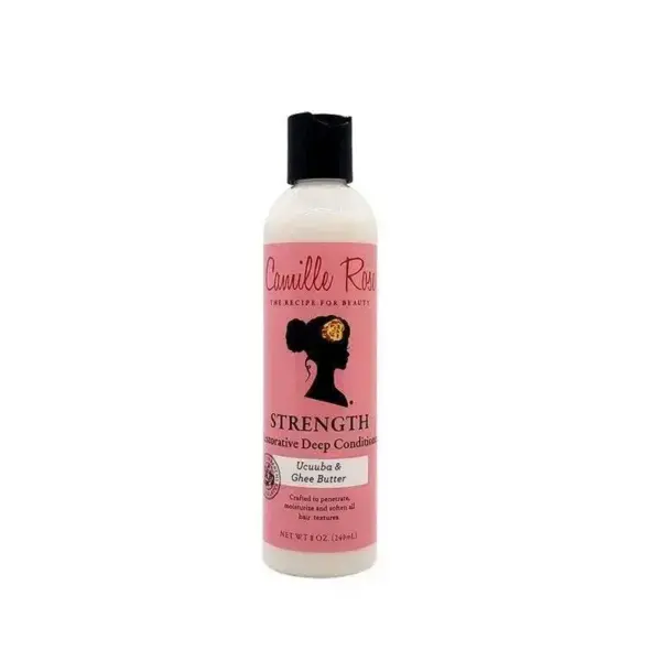 Camille Rose Strength Restorative Deep Conditioner with Avocado & Shea Butter for Hair Care 8 oz Deionized Water Formula