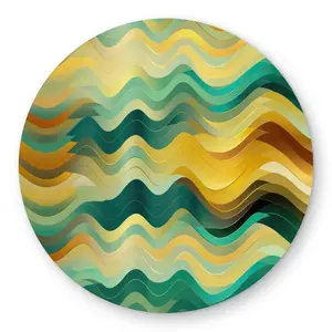 MWW C1COAR55X5P48R 5x5 ft. Gold Circle Area Rug - Bright, Orange Rich By Design Outdoor Round Rug for Home Decor, Bright Area Rugs, Circle Area Rugs