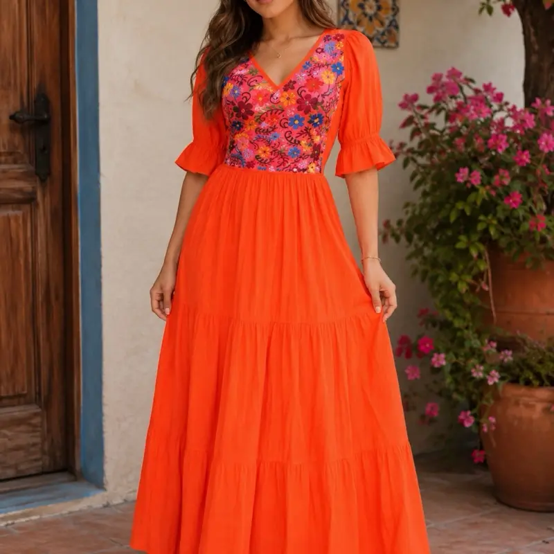 Vestido rayón florecita mañana 3/4