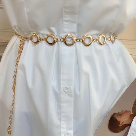 Women's Minimalist Plain Color Hollow Out Geometric Design Adjustable Belt, Casual Dress Belt, Belts for Dresses, Fashion Alloy Waistband for Dress & Jeans, Daily Clothing Decoration, Fashion Belts