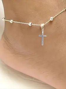 1 piece of new millet bead anklet simple ins style stainless steel anklet for women Adjustable anklet Fashionable Jewelry Accessories